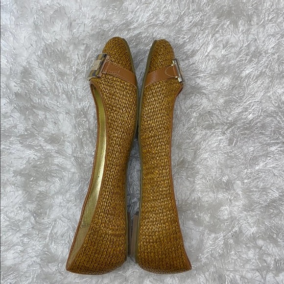 Elaine Turner Wicker Ballet Flats Light Brown 10 - Picture 2 of 7